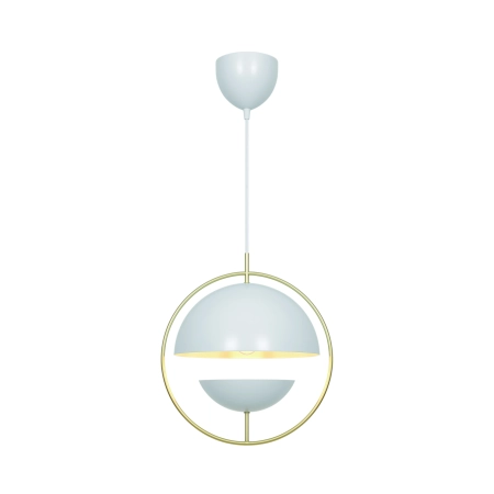 Lampa wisząca  z mosiężnym pierścieniem i białym metalowym kloszem Tavia NO2412353001 - Nordlux